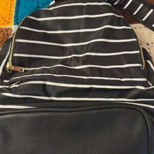 Black and White Striped 13 Inch Back Pack